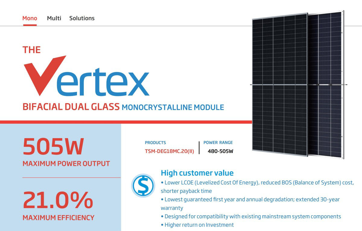 Trina 480-505W bifacial